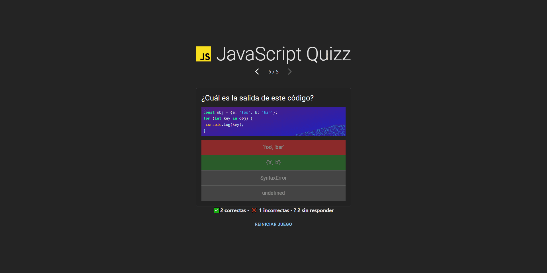 JavaScript Quiz